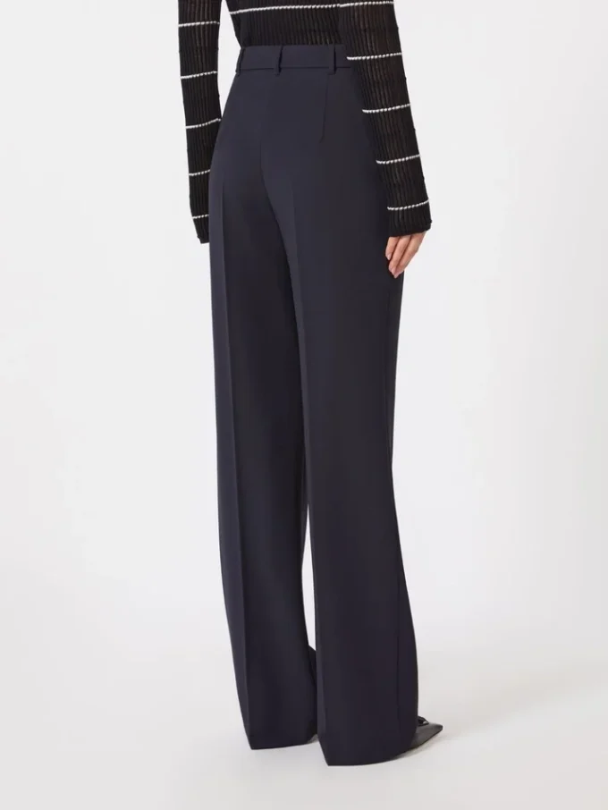 Wollen crêpe broek, marineblauw Wollen crêpe broek, marineblauw