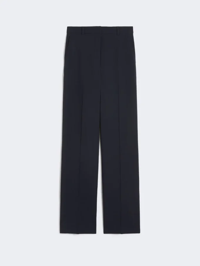Wollen crêpe broek, marineblauw Wollen crêpe broek, marineblauw