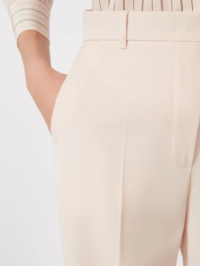 Wollen crêpe broek, roze Wollen crêpe broek, roze