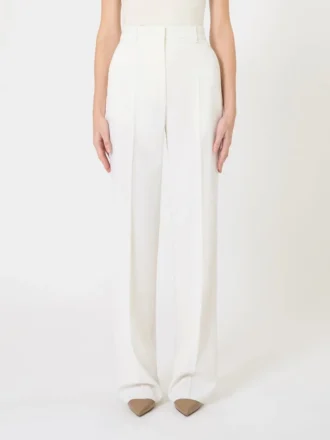 Wollen crêpe broek, wit