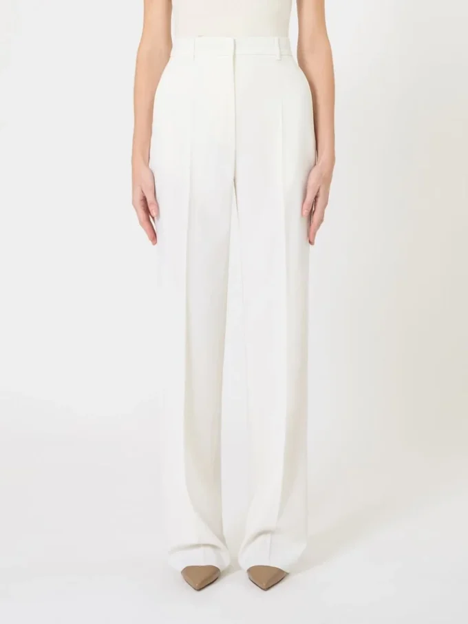 Wollen crêpe broek, wit Wollen crêpe broek, wit