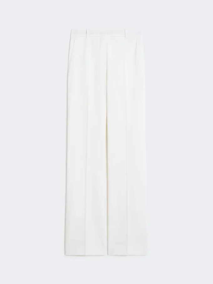 Wollen crêpe broek, wit Wollen crêpe broek, wit