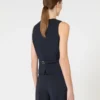 Wollen crêpe vest, marineblauw Wollen crêpe vest, marineblauw