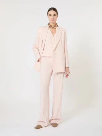 Wollen crêpe vest, roze