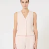 Wollen crêpe vest, roze Wollen crêpe vest, roze