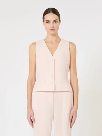 Wollen crêpe vest, roze