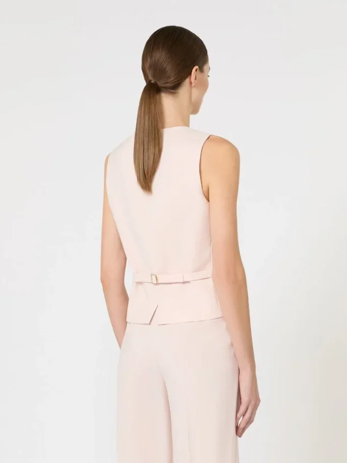 Wollen crêpe vest, roze Wollen crêpe vest, roze