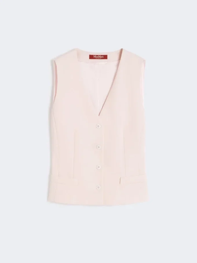 Wollen crêpe vest, roze Wollen crêpe vest, roze