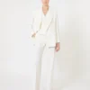 Wollen crêpe broek, wit Wollen crêpe broek, wit