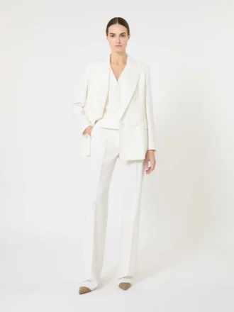 Wollen crêpe vest, wit