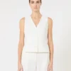 Wollen crêpe vest, wit Wollen crêpe vest, wit