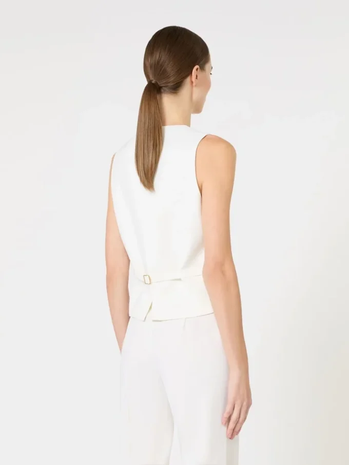 Wollen crêpe vest, wit Wollen crêpe vest, wit