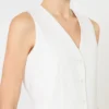 Wollen crêpe vest, wit Wollen crêpe vest, wit