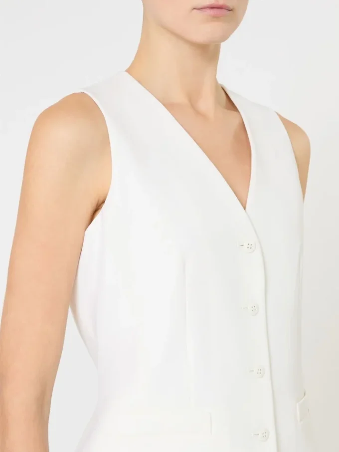 Wollen crêpe vest, wit Wollen crêpe vest, wit