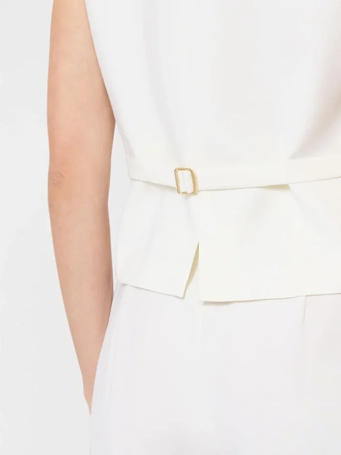 Wollen crêpe vest, wit Wollen crêpe vest, wit