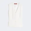 Wollen crêpe vest, wit Wollen crêpe vest, wit