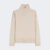 Wollen en kasjmier coltrui met boxy pasvorm, wit