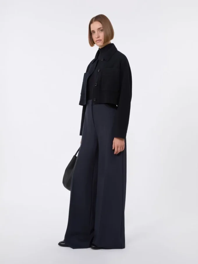 Compacte jersey broek, ultramarijn