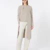 Wollen en kasjmier trui met boxy-pasvorm, beige
