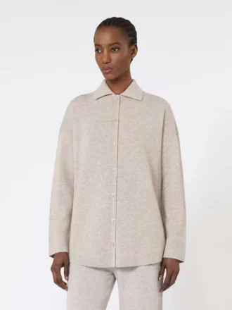 Wollen en kasjmier vest, beige