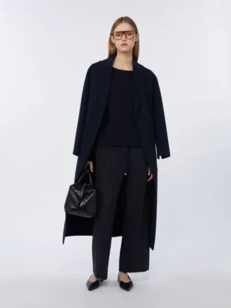 Wollen gabardine broek, ultramarijn