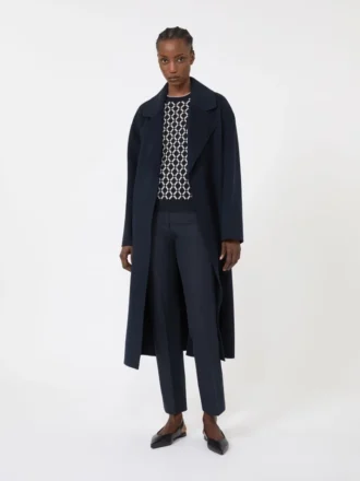 Wollen jacquard trui, ultramarijn