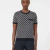 Wollen jacquard trui, ultramarijn Wollen jacquard trui, ultramarijn