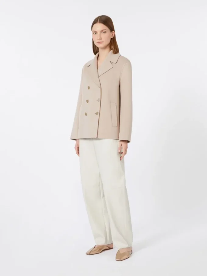 Wollen jasje van broadcloth, beige-roze Wollen jasje van broadcloth, beige-roze