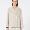 Wollen jasje van broadcloth, zandkleur Wollen jasje van broadcloth, zandkleur