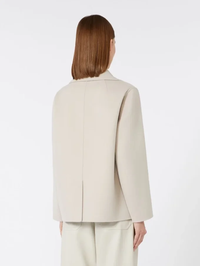 Wollen jasje van broadcloth, zandkleur Wollen jasje van broadcloth, zandkleur