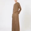 Wollen jersey broek, tabak