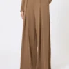 Wollen jersey broek, tabak