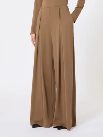 Wollen jersey broek, tabak Wollen jersey broek, tabak