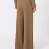 Wollen jersey broek, tabak