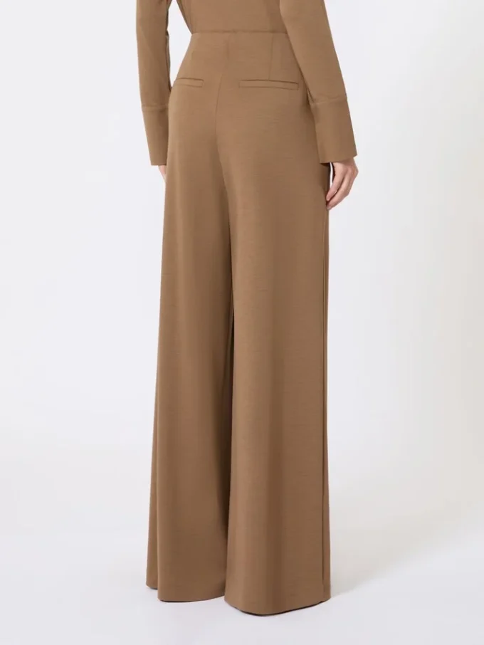 Wollen jersey broek, tabak