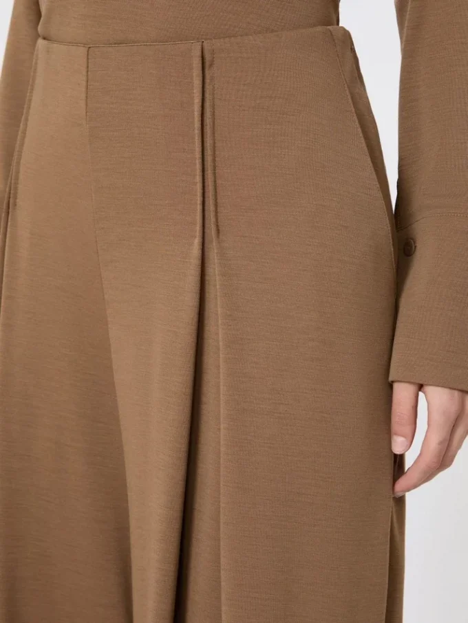 Wollen jersey broek, tabak