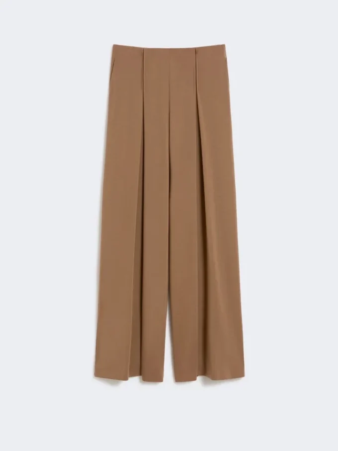 Wollen jersey broek, tabak