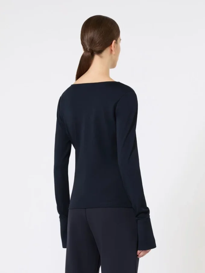 Wollen jersey top, ultramarijn Wollen jersey top, ultramarijn