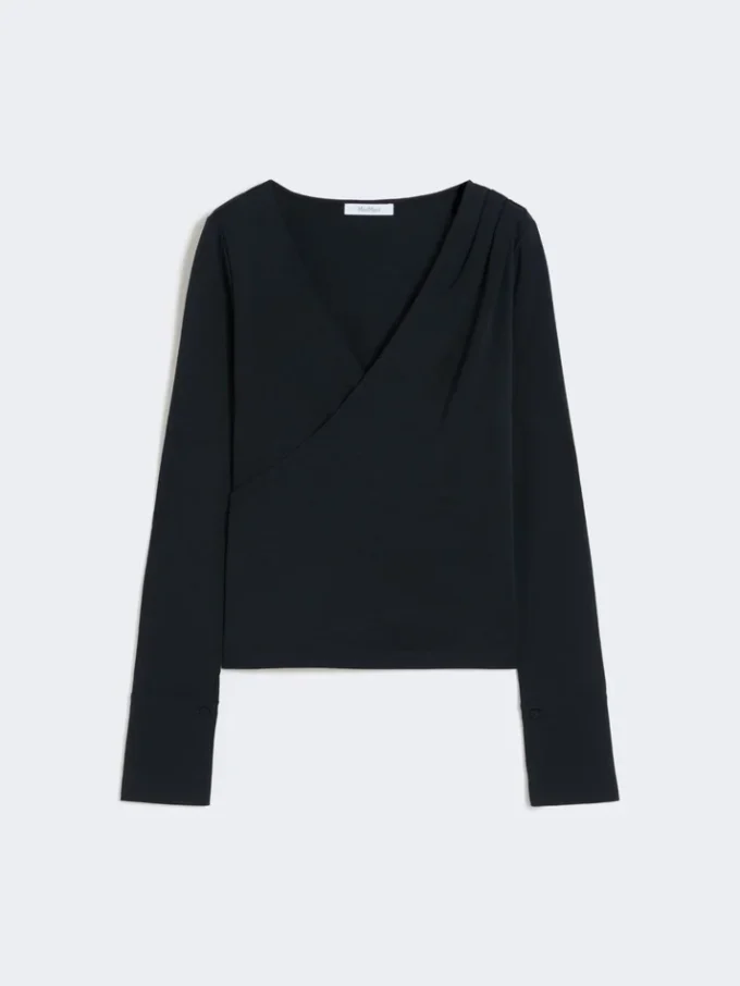 Wollen jersey top, ultramarijn Wollen jersey top, ultramarijn