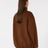 Wollen, kasjmier en zijden jas, chocoladebruin Wollen, kasjmier en zijden jas, chocoladebruin