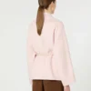Wollen, kasjmier en zijden mantel, roze Wollen, kasjmier en zijden mantel, roze
