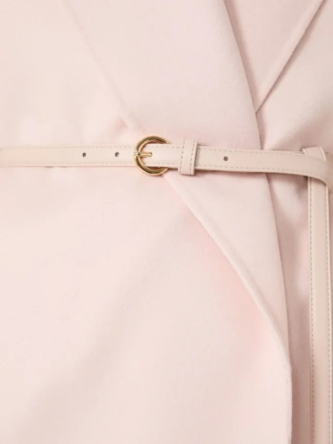 Wollen, kasjmier en zijden mantel, roze Wollen, kasjmier en zijden mantel, roze