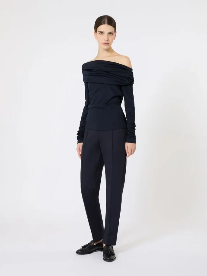 Wollen off-shoulder top, ultramarijn Wollen off-shoulder top, ultramarijn