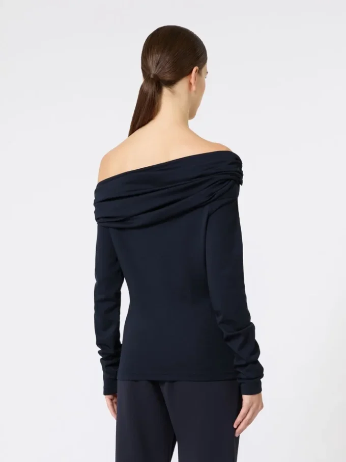 Wollen off-shoulder top, ultramarijn Wollen off-shoulder top, ultramarijn