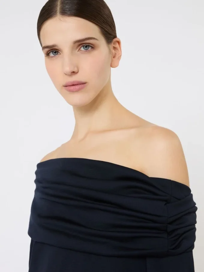 Wollen off-shoulder top, ultramarijn Wollen off-shoulder top, ultramarijn