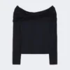 Wollen off-shoulder top, ultramarijn Wollen off-shoulder top, ultramarijn