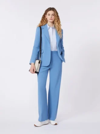 Stretch wollen blazer, lichtblauw