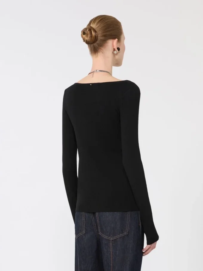 Wollen vest met ketting, zwart Wollen vest met ketting, zwart