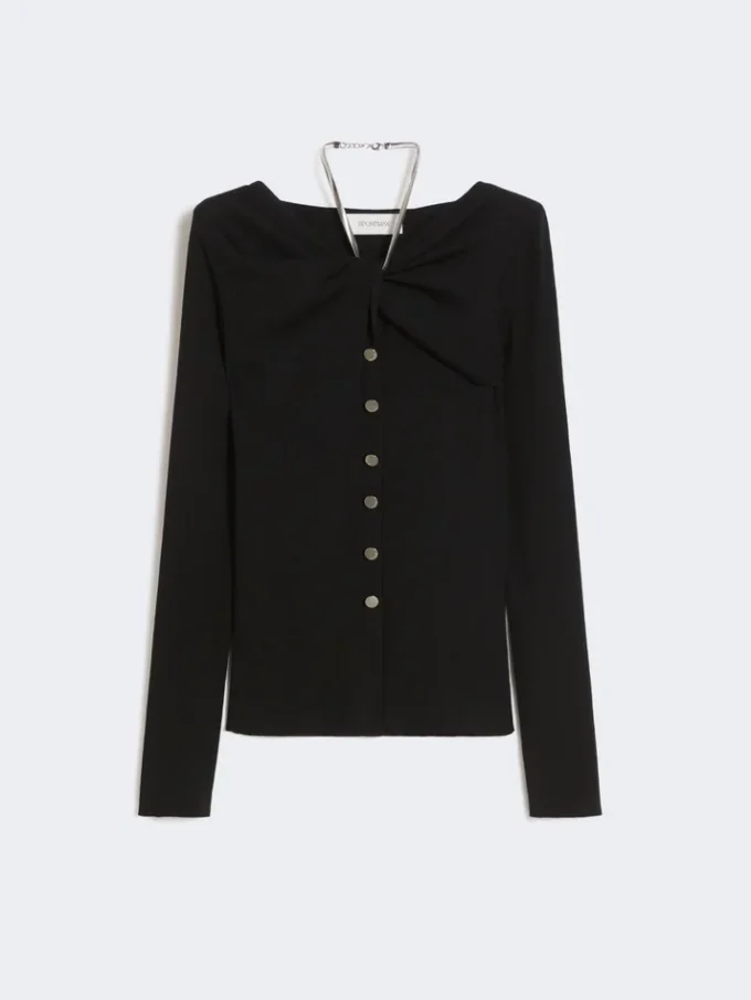 Wollen vest met ketting, zwart Wollen vest met ketting, zwart