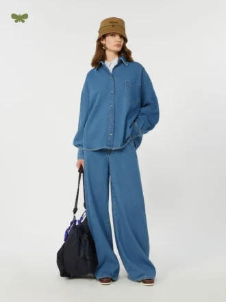 Zachte katoenen denim jeans, marineblauw